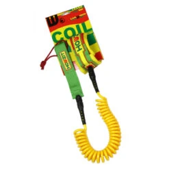LEASH DE SUP HOWZIT COIL RASTA 9' -Pagayer Soldes Magasin leash de sup howzit coil rasta 9 1 4