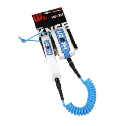 LEASH DE SUP HOWZIT DOWNWIND COIL BLANC/BLEU 6' -Pagayer Soldes Magasin leash de sup howzit downwind coil blanc bleu 6 1 2