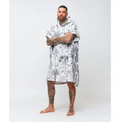 PONCHO AFTER BOTANICAL LIGHT GREY -Pagayer Soldes Magasin poncho after botanical light grey 2