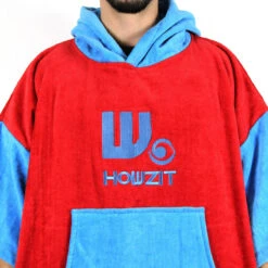 Poncho Howzit Bleu/rouge -Pagayer Soldes Magasin poncho howzit bleu rouge 8