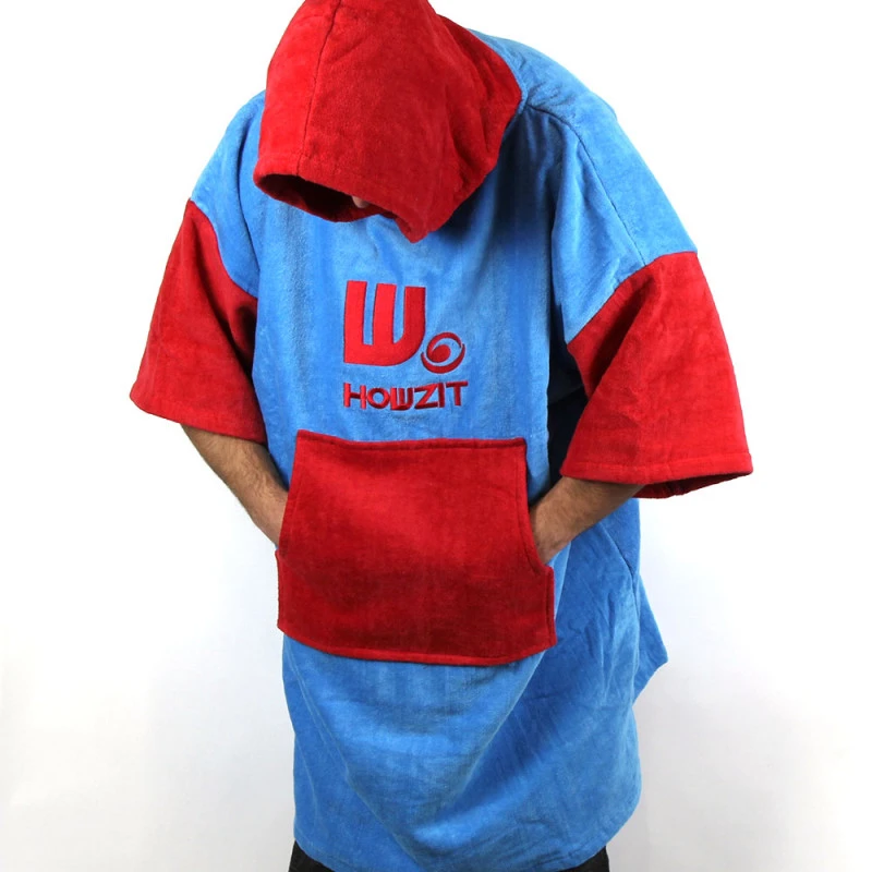 Poncho Howzit Rouge/bleu 10 Poncho Howzit Rouge/bleu – Image 10
